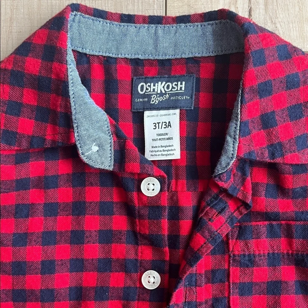 OshKosh B'gosh Kids Red and Black Checkered Shirt